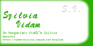 szilvia vidam business card